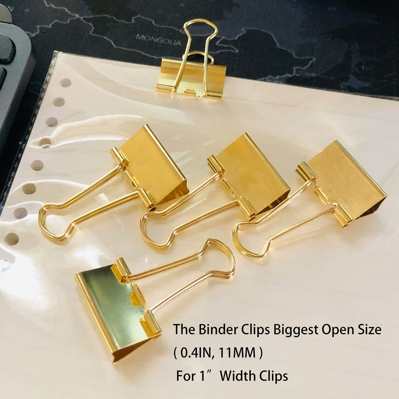 nctinystore Binder Clips Small Metal Clamp - 3/4 in (0.75 inch) (Gold, 20 - Count) - Image 5